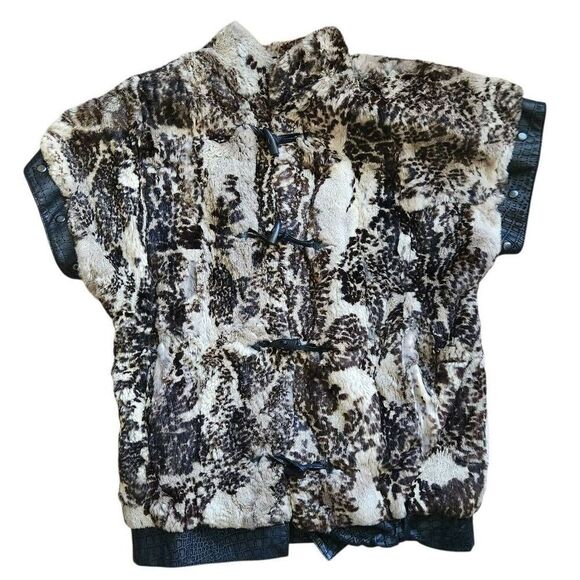 Vintage Rabbit Fur Coat Womens Small Medium Large XL Leather Arctic Dream Outerw - Picture 4 of 7